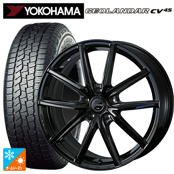 スバル フォレスター(SL系)用 225/55R18 98V ヨコハマ ジオランダー CV 4S G061 正規品 ウェッズ レオニス ナヴィア08 PBK 新品オールシーズンタイヤホイール 4本セット