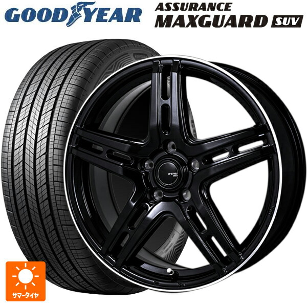 トヨタ bZ4X(11/15系)用 235/60R18 107W XL グッドイヤー アシュアランス マックスガード SUV ジャパン三陽 ジェーピースタイル R52 パールブラック/フランジカットポリッシュ 新品サマータイヤホイール 4本セット