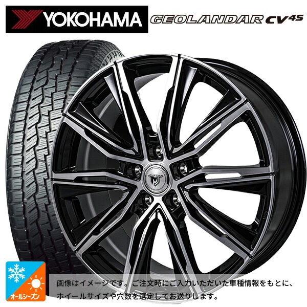 225/60R18 104V XL ヨコハマ ジオランダー CV 4S G061 正規品 ジャパン三陽 ジェイピースタイル エムジェイクロス ブラックメタリックポリッシュ 18-7.5J 国産車用 オールシーズンタイヤホイール4本セット