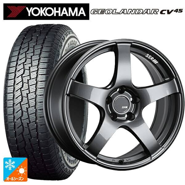 225/60R18 104V XL ヨコハマ ジオランダー CV 4S G061 正規品 タナベ SSR GT V01 グラファイトガンメタ 18-7.5J 国産車用 オールシーズンタイヤホイール4本セット|タイヤホイール専門店コニシタイヤ