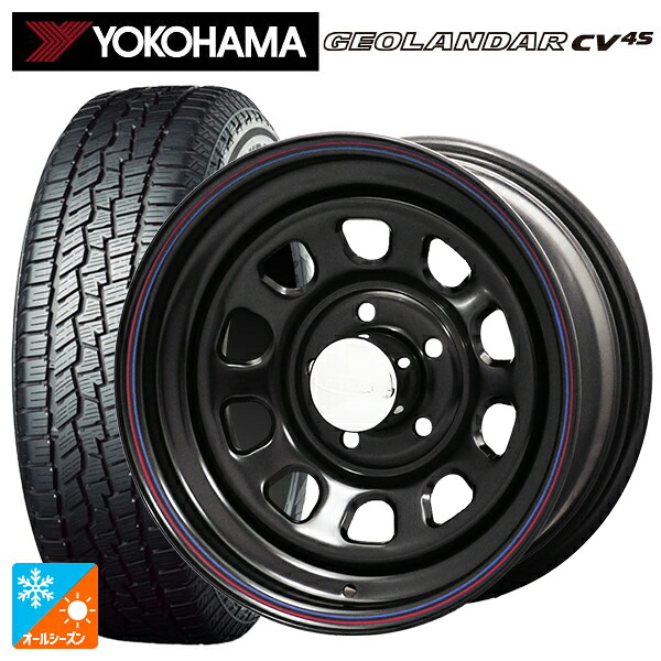 215/65R16 98H ヨコハマ ジオランダー CV 4S G061 正規品 ジャパン三陽 デイトナズ デザイン ブラック(レッド/ブルーライン) 16-6J 国産車用 オールシーズンタイヤホイール4本セット