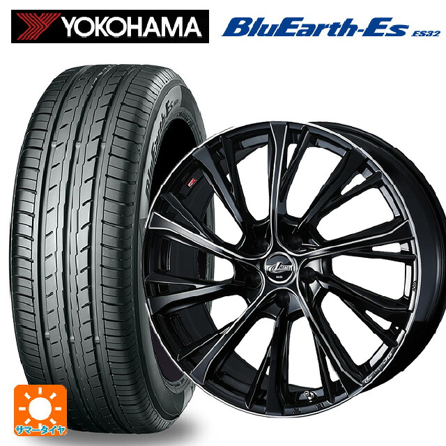 195/55R16 87V ヨコハマ ブルーアースEs ES32 # ウェッズ レオニス JG BK/SC 16-6.5J 国産車用 サマータイヤホイール4本セット