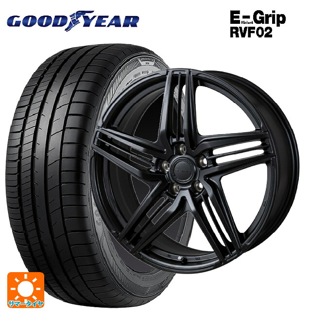 225/40R19 93W XL グッドイヤー エフィシェントグリップ RVF02 ジャパン三陽 グラミック LX S サテンブラック 19-8J 国産車用 サマータイヤホイール4本セット