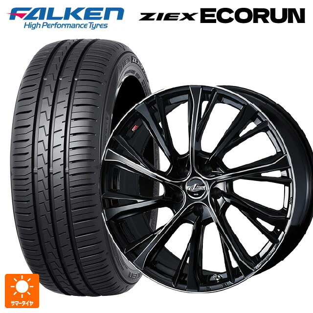 225/55R18 98V ファルケン ZE310R エコラン ウェッズ レオニス JG BK/SC 18-8J 国産車用 サマータイヤホイール4本セット