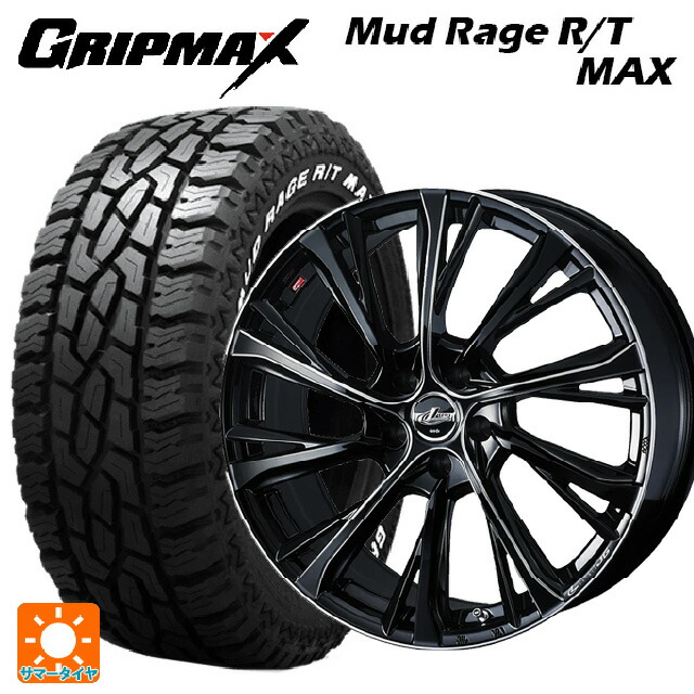 165/60R15 77Q グリップマックス マッドレイジ RTマックス ホワイトレター ウェッズ レオニス JG BK/SC 15-4.5J 国産車用 サマータイヤホイール4本セット