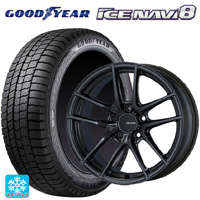 225/55R18 98Q グッドイヤー アイスナビ8 # エンケイ レーシング NVR5 GM 18-8.5J 国産車用 スタッドレスタイヤホイール4本セット|タイヤホイール専門店コニシタイヤ