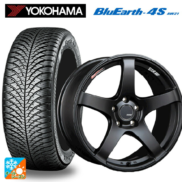 225/50R18 99W XL ヨコハマ ブルーアース4S AW21 # タナベ SSR GT V01 フラットブラック 18-7.5J 国産車用 オールシーズンタイヤホイール4本セット
