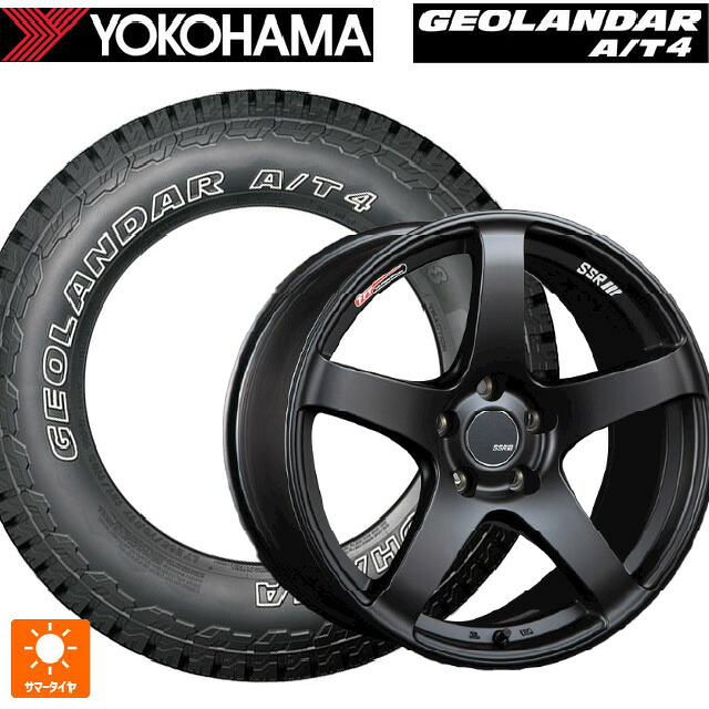 245/65R17 111H XL ヨコハマ ジオランダー AT4 G018 アウトラインホワイトレター 正規品 # タナベ SSR GT V01 フラットブラック 17-7J 国産車用 サマータイヤホイール4本セット｜タイヤホイール専門店コニシタイヤ