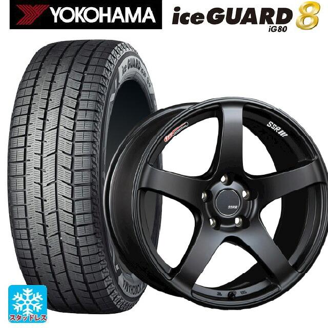 2025年製 235/45R18 98Q XL ヨコハマ アイスガード8(IG80) タナベ SSR GT V01 フラットブラック 18-8J 国産車用 スタッドレスタイヤホイール4本セット