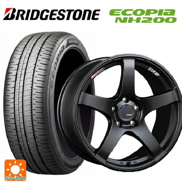 225/55R17 97V ブリヂストン エコピア NH200 正規品 タナベ SSR GT V01 フラットブラック 17-7J 国産車用 サマータイヤホイール4本セット