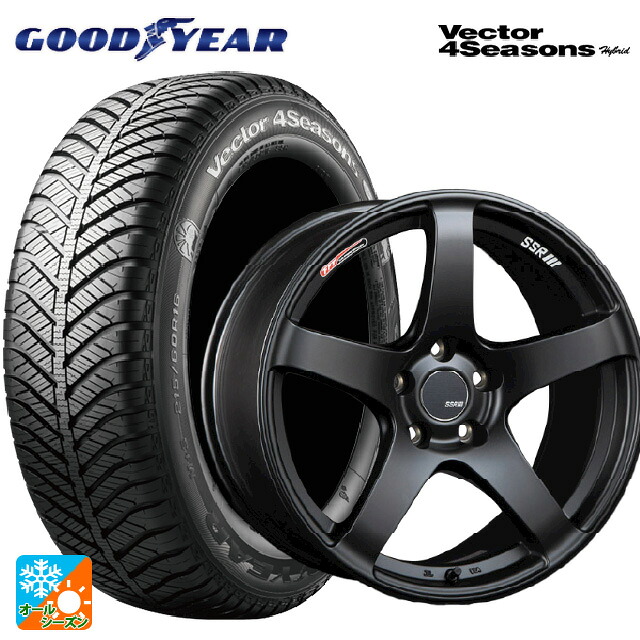 ホンダ ZR-V(RZ4)用 215/60R17 96H グッドイヤー ベクターフォーシーズンズ ハイブリッド タナベ SSR GT V01 フラットブラック 新品オールシーズンタイヤホイール 4本セット