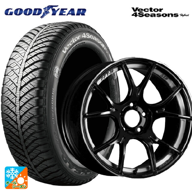 195/60R17 90H グッドイヤー ベクターフォーシーズンズ ハイブリッド タナベ SSR GT X02 グロスブラック 17-7J 国産車用 オールシーズンタイヤホイール4本セット|タイヤホイール専門店コニシタイヤ