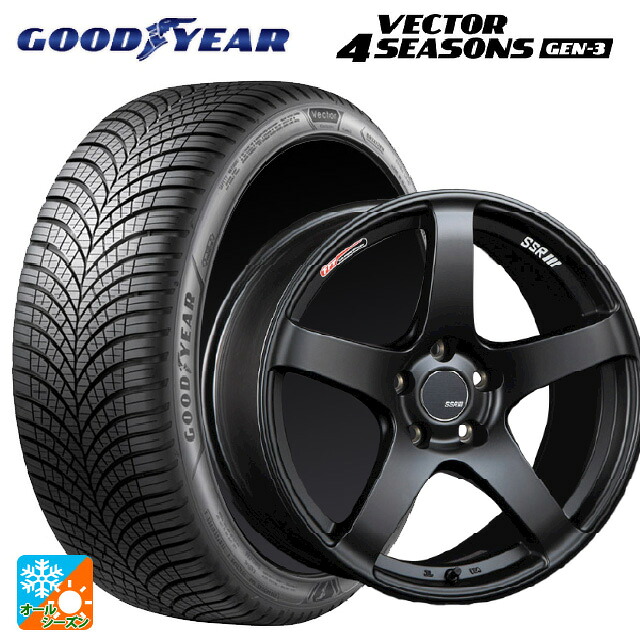 245/45R18 100Y XL グッドイヤー ベクター4シーズンズ ジェン3 タナベ SSR GT V01 フラットブラック 18-8.5J 国産車用 オールシーズンタイヤホイール4本セット