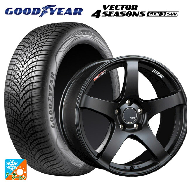 2024年製 225/65R17 106V XL グッドイヤー ベクター4シーズンズ ジェン3 SUV # タナベ SSR GT V01 フラットブラック 17-7J 国産車用 オールシーズンタイヤホイール4本セット