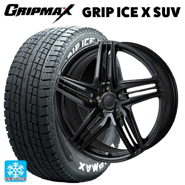 トヨタ クラウンエステート(AZSH38/39)用 2022年製 235/60R18 107H XL グリップマックス グリップアイスX SUV ホワイトレター # ジャパン三陽 グラミック LX S サテンブラック 新品スタッドレスタイヤホイール 4本セット