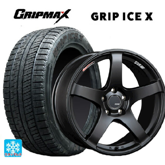 トヨタ GRヤリス(PA系)用 225/40R18 92H XL グリップマックス グリップアイスX ブラックレター タナベ SSR GT V01 フラットブラック 新品スタッドレスタイヤホイール 4本セット