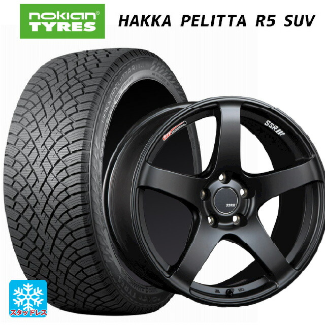 トヨタ bZ4X(11/15系)用 235/60R18 107R XL ノキアン ハッカペリッタR5 SUV # タナベ SSR GT V01 フラットブラック 新品スタッドレスタイヤホイール 4本セット