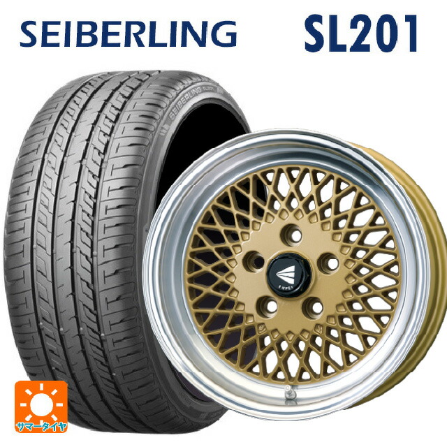 ホンダ シビックタイプR(EK9)用 195/55R15 85V セイバーリング セイバーリング SL201(ブリヂストン工場生産） エンケイ ネオクラシック エンケイ 92 ゴールドwithマシンドリップ 新品サマータイヤホイール 4本セット