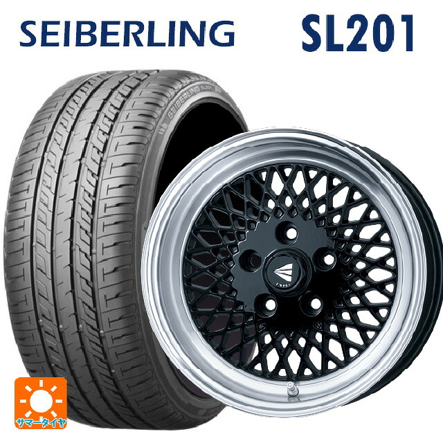 マツダ ロードスター(ND系)用 195/55R15 85V セイバーリング セイバーリング SL201(ブリヂストン工場生産) エンケイ ネオクラシック エンケイ 92 ブラックwithマシンドリップ 新品サマータイヤホイール 4本セット|タイヤホイール専門店コニシタイヤ