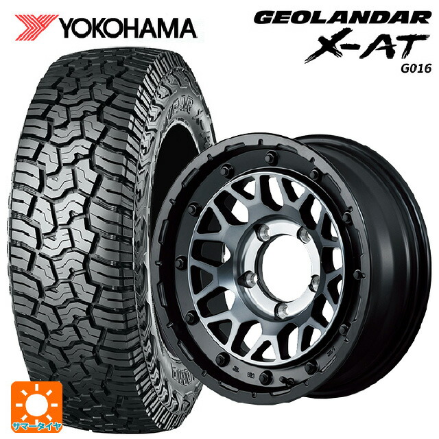 スズキ ジムニーシエラ(74系)用 215/70R16 100/97Q ヨコハマ ジオランダー X-AT G016 ブラックレター 正規品 エムアイディー ナイトロパワー M29 スティンガー セミグロスブラッククリア 新品サマータイヤホイール 5本セット