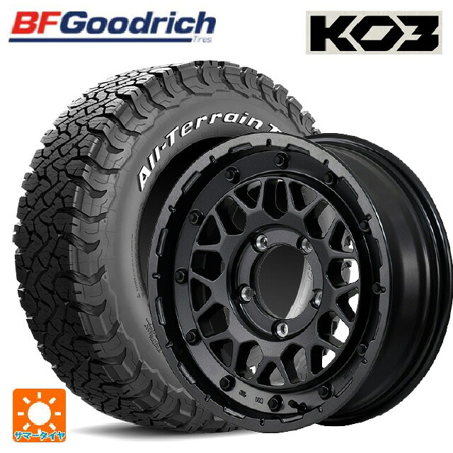 スズキ ジムニーシエラ(74系)用 225/70R16 102/99S BFグッドリッチ オールテレーン TA KO3 ホワイトレター 正規品 エムアイディー ナイトロパワー M29 スティンガー バレルブラック 新品サマータイヤホイール 5本セット 143,850円