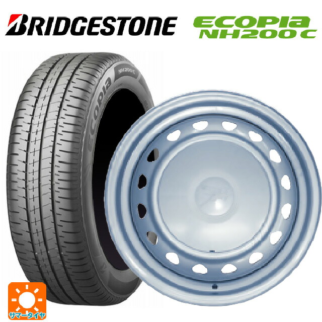 185/60R15 84H ブリヂストン エコピア NH200C 正規品 ウェッズ キャロウィン PS555N スチール(シルバー) 15-5.5J 国産車用 サマータイヤホイール4本セット