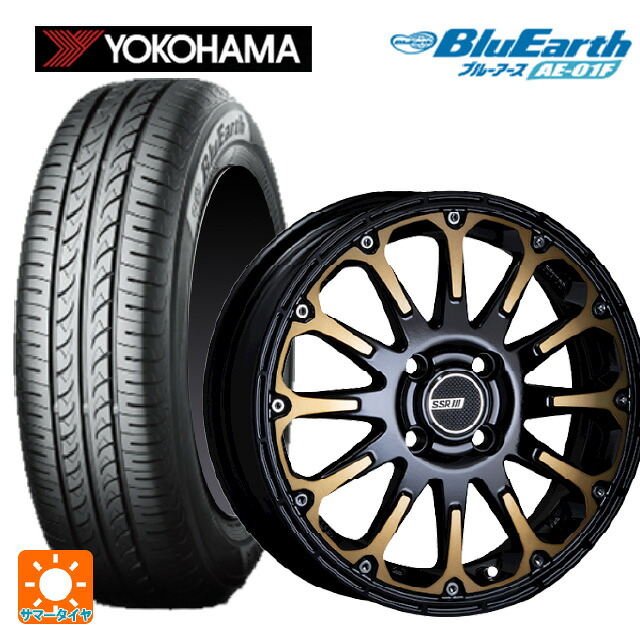195/55R16 87V ヨコハマ ブルーアース AE01F タナベ SSR ディバイド エフティー DEEP GOLD 16-7J 国産車用 サマータイヤホイール4本セット|タイヤホイール専門店コニシタイヤ