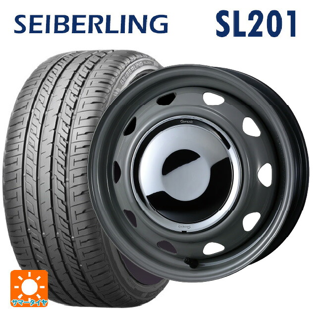 165/55R14 72V セイバーリング セイバーリング SL201(ブリヂストン工場生産) ウェッズ ネオキャロ スチールホイール グレー/クロームキャップ 14-4.5J 国産車用 サマータイヤホイール4本セット