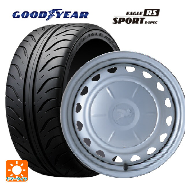 195/55R15 84V グッドイヤー イーグル RS スポーツ S-スペック ウェッズ キャロウィン PS603 スチール(シルバー) 15-6J 国産車用 サマータイヤホイール4本セット