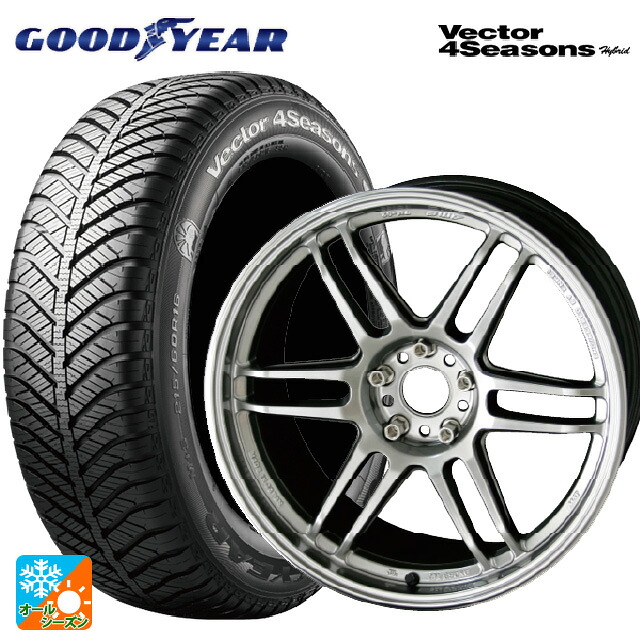トヨタ GRヤリス(PA系)用 225/40R18 92H XL グッドイヤー ベクターフォーシーズンズ ハイブリッド 共豊 トレーサー ティーエムゼロツー HYPER SILVER 新品オールシーズンタイヤホイール 4本セット|タイヤホイール専門店コニシタイヤ