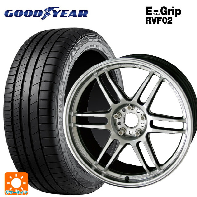 スバル レヴォーグ(VN系)用 215/50R17 95V XL グッドイヤー エフィシェントグリップ RVF02 共豊 トレーサー ティーエムゼロツー HYPER SILVER 新品サマータイヤホイール 4本セット