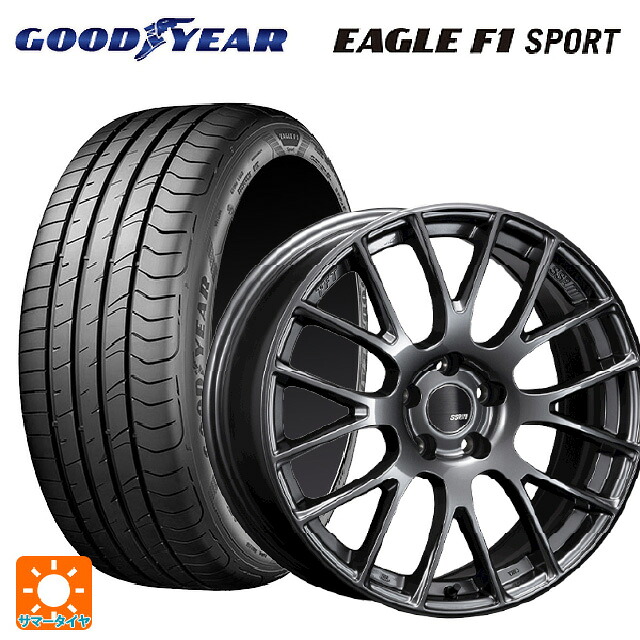 195/50R16 84V グッドイヤー イーグルF1 スポーツ タナベ SSR GTV04 METALLIC GRAY 16-6J 国産車用 サマータイヤホイール4本セット