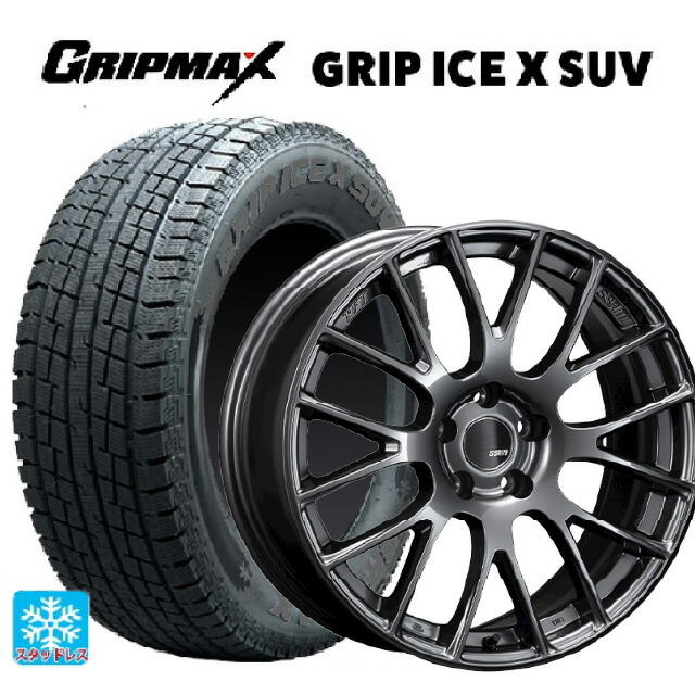 トヨタ bZ4X(11/15系)用 235/60R18 107H XL グリップマックス グリップアイスX SUV ブラックレター # タナベ SSR GTV04 METALLIC GRAY 新品スタッドレスタイヤホイール 4本セット