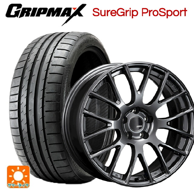 225/45R18 95Y XL グリップマックス シュアグリップ プロスポーツ ブラックレター タナベ SSR GTV04 METALLIC GRAY 18-7.5J 国産車用 サマータイヤホイール4本セット|タイヤホイール専門店コニシタイヤ