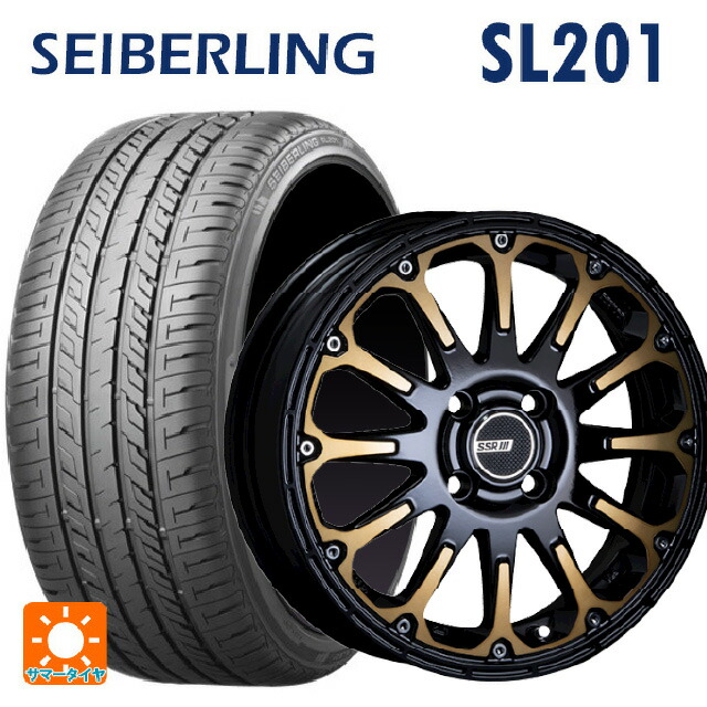 195/55R16 87V セイバーリング セイバーリング SL201(ブリヂストン工場生産） タナベ SSR ディバイド エフティー DEEP GOLD 16-7J 国産車用 サマータイヤホイール4本セット