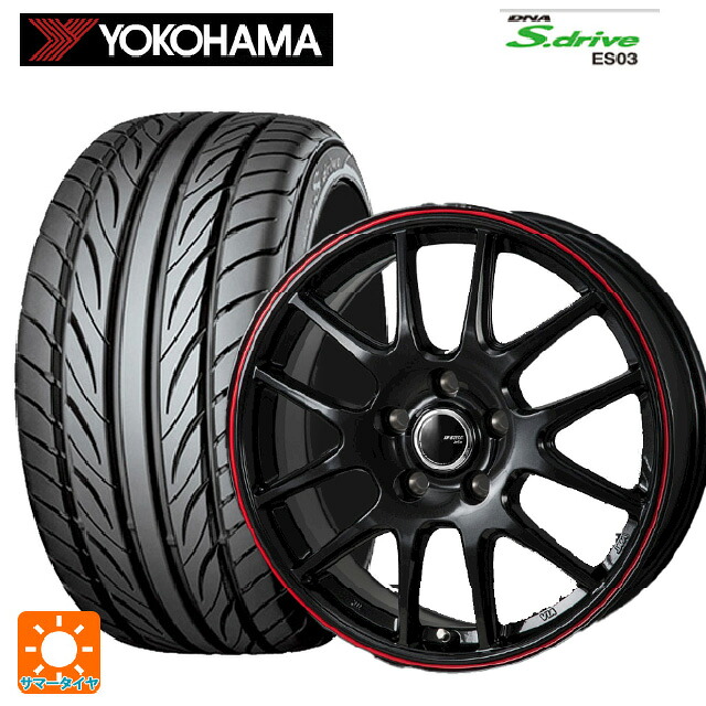 トヨタ シエンタ(10系)用 195/65R15 91Q ヨコハマ アドバン A053L(左専用) コンパウンド S 正規品 ジャパン三陽 ジェイピースタイル ジェファ パールブラック/レッドライン 新品サマータイヤホイール 4本セット