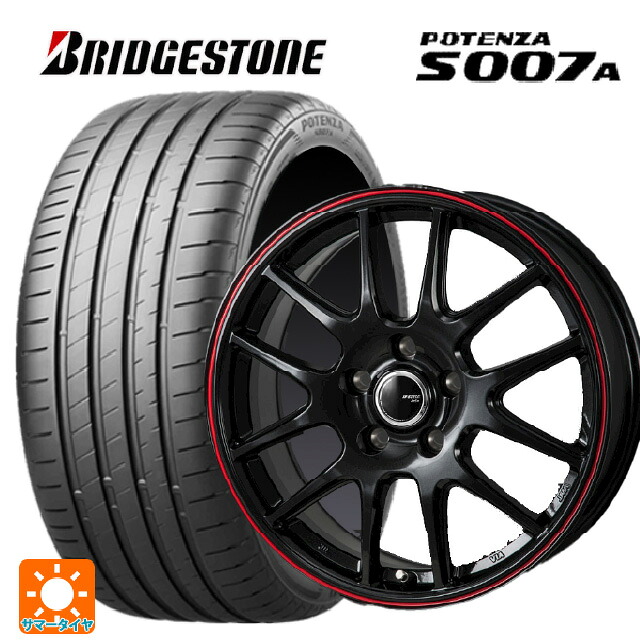 スバル レヴォーグ(VN系)用 225/45R18 95Y XL ブリヂストン ポテンザ S007A 正規品 ジャパン三陽 ジェイピースタイル ジェファ パールブラック/レッドライン 新品サマータイヤホイール 4本セット|タイヤホイール専門店コニシタイヤ