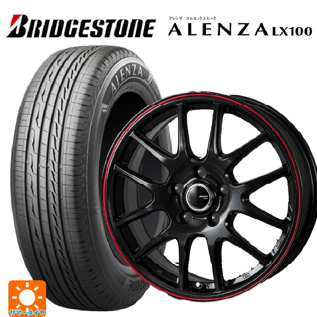 215/50R18 92V ブリヂストン アレンザLX100 正規品 ジャパン三陽 ジェイピースタイル ジェファ パールブラック/レッドライン 18-7.5J 国産車用 サマータイヤホイール4本セット
