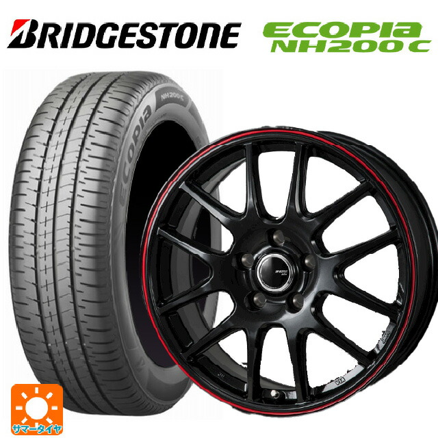 175/70R14 84S ブリヂストン エコピア NH200C 正規品 ジャパン三陽 ジェイピースタイル ジェファ パールブラック/レッドライン 14-5.5J 国産車用 サマータイヤホイール4本セット 59,376円