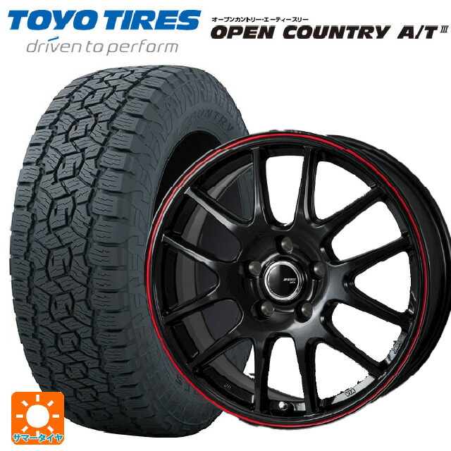 ミツビシ デリカD5(3DA系)用 225/70R16 103H トーヨー オープンカントリー AT3 ブラックレター ジャパン三陽 ジェイピースタイル ジェファ パールブラック/レッドライン 新品サマータイヤホイール 4本セット