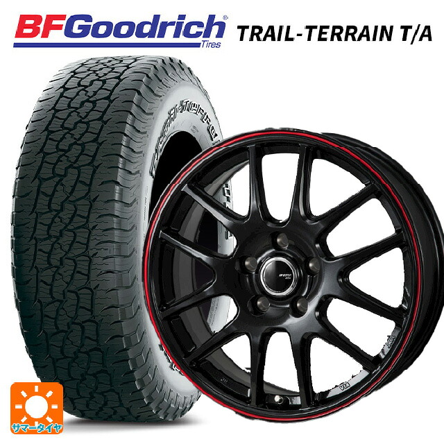 トヨタ RAV4(50系)用 225/65R17 102T BFグッドリッチ トレイルテレーン T/A ホワイトレター 正規品 # ジャパン三陽 ジェイピースタイル ジェファ パールブラック/レッドライン 新品サマータイヤホイール 4本セット｜タイヤホイール専門店コニシタイヤ
