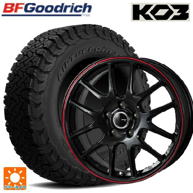 トヨタ RAV4(50系)用 225/65R17 107/103S BFグッドリッチ オールテレーン TA KO3 ブラックレター 正規品 ジャパン三陽 ジェイピースタイル ジェファ パールブラック/レッドライン 新品サマータイヤホイール 4本セット