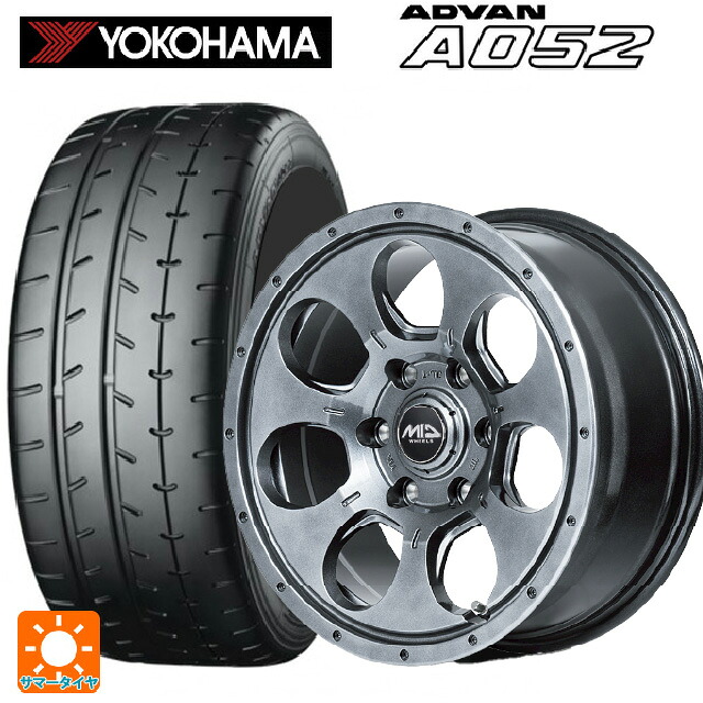 スズキ スイフトスポーツ(ZC33S)用 195/50R16 88W XL ヨコハマ アドバン A052 正規品 エムアイディー MIDホイール マッドエージェント メタリックグレー 新品サマータイヤホイール 4本セット|タイヤホイール専門店コニシタイヤ
