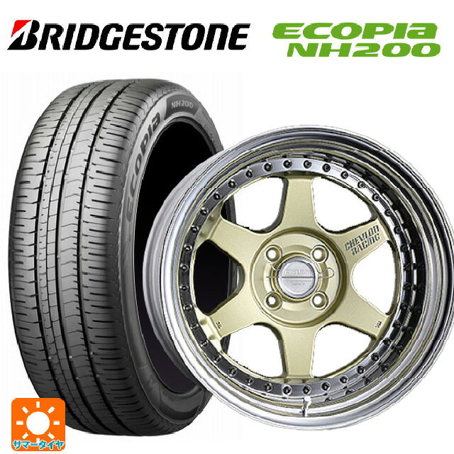 195/50R16 84V ブリヂストン エコピア NH200 正規品 スーパースター シェブロンレーシング S1プラス アンダーヘッド PLATINUM GOLD 16-6J 国産車用 サマータイヤホイール4本セット