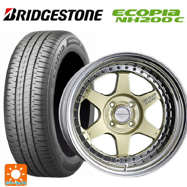 185/55R16 83V ブリヂストン エコピア NH200C 正規品 スーパースター シェブロンレーシング S1プラス アンダーヘッド PLATINUM GOLD 16-6J 国産車用 サマータイヤホイール4本セット