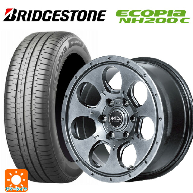 スズキ スイフトスポーツ(ZC33S)用 185/55R16 83V ブリヂストン エコピア NH200C 正規品 エムアイディー MIDホイール マッドエージェント メタリックグレー 新品サマータイヤホイール 4本セット｜タイヤホイール専門店コニシタイヤ