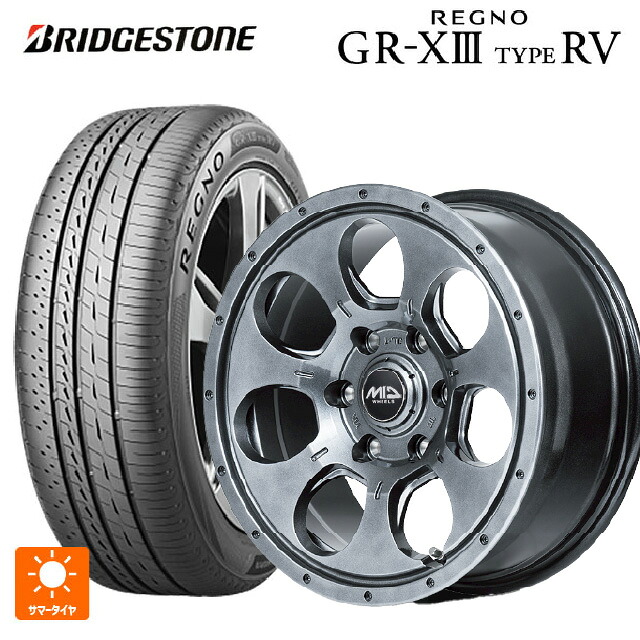 205/55R16 91V ブリヂストン レグノ GR-X3 タイプ RV 正規品 # エムアイディー MIDホイール マッドエージェント メタリックグレー 16-7J 国産車用 サマータイヤホイール4本セット