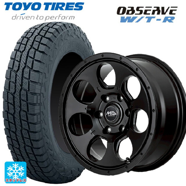 285/70R17 116/113Q トーヨー オブザーブ W/T-R エムアイディー MIDホイール マッドエージェント セミグロスブラック 17-7.5J 国産車用 スタッドレスタイヤホイール4本セット