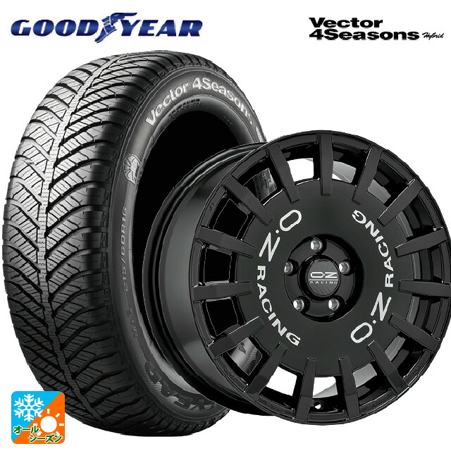 225/55R17 101H XL グッドイヤー ベクターフォーシーズンズ ハイブリッド オーゼット レーシング ラリーレーシング GBK 17-7J 国産車用 オールシーズンタイヤホイール4本セット