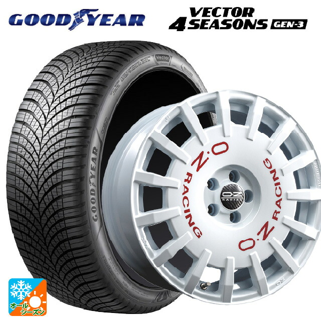 2023年製 205/50R17 93W XL グッドイヤー ベクター4シーズンズ ジェン3 # オーゼット レーシング ラリーレーシング WH 17-7J 国産車用 オールシーズンタイヤホイール4本セット